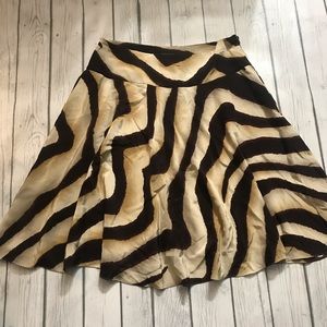 Lauren Ralph Lauren 100% Silk Skirt Zebra Print